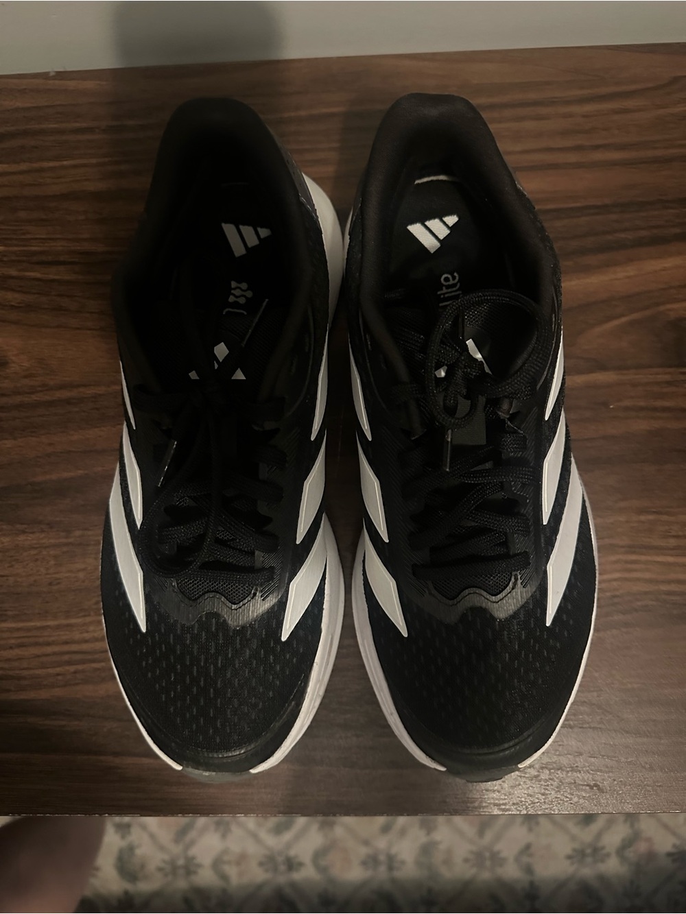 adidas Black and White Performance Running Shoes